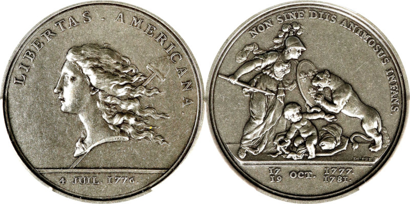 "1781" (2005) Libertas Americana Medal. Modern Paris Mint Dies. Silver. MS-61 (P...