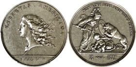 "1781" (2005) Libertas Americana Medal. Modern Paris Mint Dies. Silver. MS-61 (PCGS).
47 mm.
From the Martin Logies Collection.