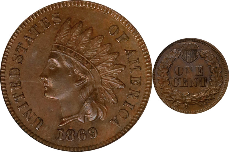 1869 Indian Cent. AU-58 (PCGS). CAC. Eagle Eye Photo Seal.
The Eagle Eye Photo ...