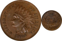 1869 Indian Cent. AU-58 (PCGS). CAC. Eagle Eye Photo Seal.
The Eagle Eye Photo Seal card is not included.
PCGS# 2094. NGC ID: 227T.