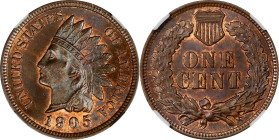 1905 Indian Cent. MS-64 BN (NGC).
PCGS# 2220. NGC ID: 2292.