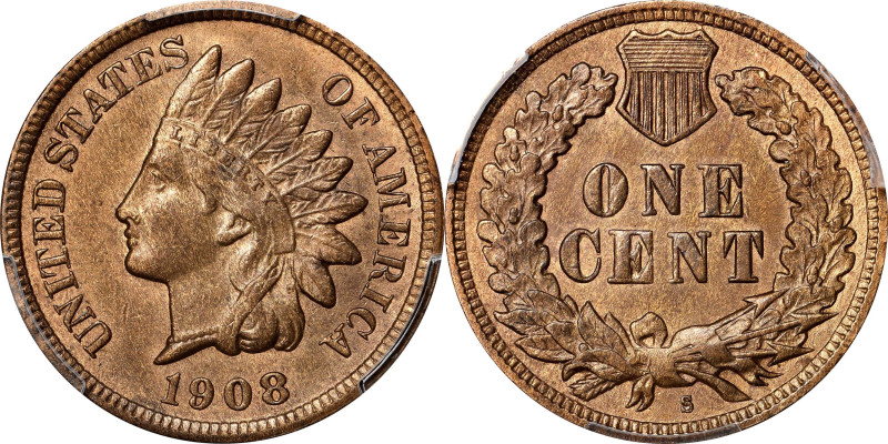 1908-S Indian Cent. Unc Details--Questionable Color (PCGS).
PCGS# 2232. NGC ID:...