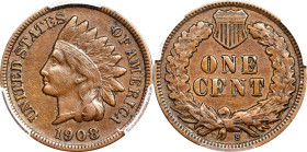 1908-S Indian Cent. EF-40 (PCGS).
PCGS# 2232. NGC ID: 2296.