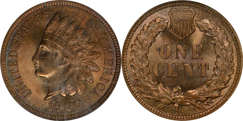 1909 Indian Cent. MS-65 BN (NGC).
PCGS# 2235. NGC ID: 2297.