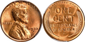1933-D Lincoln Cent. MS-66 RD (PCGS).
PCGS# 2632. NGC ID: 22D8.