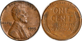 1955 Lincoln Cent. Doubled Die Obverse. AU-55 (PCGS).
PCGS# 2825. NGC ID: 22FG.