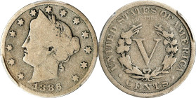 1886 Liberty Head Nickel. Good-4 (PCGS).
PCGS# 3847. NGC ID: 22PK.