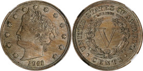 1911 Liberty Head Nickel. MS-62 (NGC).
PCGS# 3872. NGC ID: 277M.