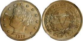 1912 Liberty Head Nickel. MS-63 (NGC).
PCGS# 3873. NGC ID: 277N.