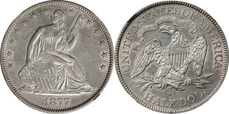 1877-S Liberty Seated Half Dollar. AU-50 (NGC).
PCGS# 6357. NGC ID: 24KM.