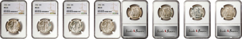 Lot of (4) 1942 Walking Liberty Half Dollars. MS-64 (NGC).
PCGS# 6614. NGC ID: ...