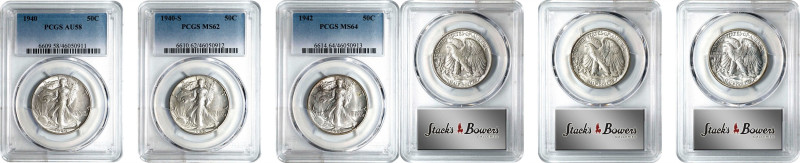 Lot of (3) Late Date Walking Liberty Half Dollars. (PCGS).
Included are: 1940 A...