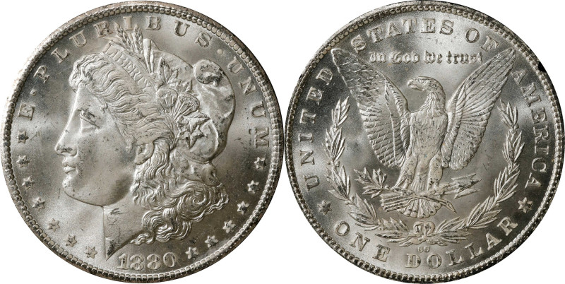 1880-CC GSA Morgan Silver Dollar. MS-66 (NGC).
The original box is included, th...