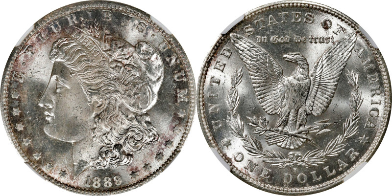 1889-S Morgan Silver Dollar. MS-64 (NGC).
PCGS# 7194. NGC ID: 255B.