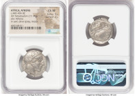 ATTICA. Athens. Ca. 440-404 BC. AR tetradrachm (24mm, 17.14 gm, 7h). NGC Choice XF 5/5 - 2/5. Mid-mass coinage issue. Head of Athena right, wearing ea...