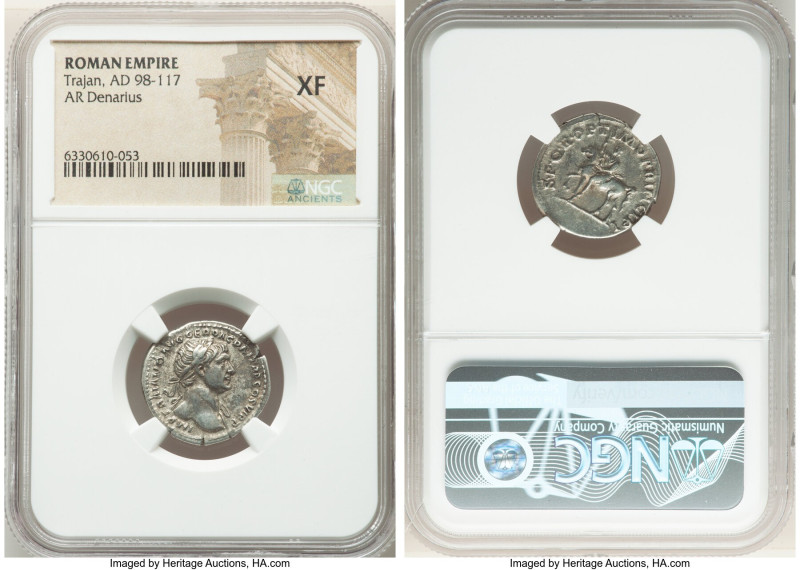 ANCIENT LOTS. Roman Imperial. Lot of five (5) AR denarii. NGC Choice Fine-XF. In...