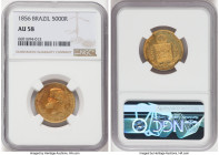 Pedro II gold 5000 Reis 1856 AU58 NGC, Rio de Janeiro mint, KM470, LMB-639. HID09801242017 © 2022 Heritage Auctions | All Rights Reserved