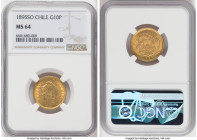 Republic gold 10 Pesos 1895-So MS64 NGC, Santiago mint, KM154, Fr-49. One year type. HID09801242017 © 2022 Heritage Auctions | All Rights Reserved