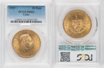 Republic gold 20 Pesos 1915 MS63 PCGS, Philadelphia mint, KM21, Fr-1. HID09801242017 © 2022 Heritage Auctions | All Rights Reserved
