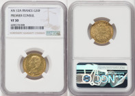 Napoleon gold 20 Francs L'An 12 (1803/1804)-A VF30 NGC, Paris mint, KM651, Fr-487. Napoleon as Premier Consul of the Republic. HID09801242017 © 2022 H...