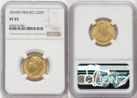 Napoleon gold 20 Francs 1810-W VF35 NGC, Lille mint, KM695.10, Fr-512. HID09801242017 © 2022 Heritage Auctions | All Rights Reserved