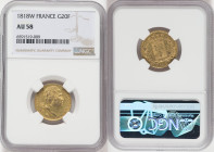 Louis XVIII gold 20 Francs 1818-W AU58 NGC, Lille mint, KM712.9, Fr-539. HID09801242017 © 2022 Heritage Auctions | All Rights Reserved