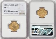Louis XVIII gold 20 Francs 1824-A AU55 NGC, Paris mint, KM712.1, Fr-538. HID09801242017 © 2022 Heritage Auctions | All Rights Reserved