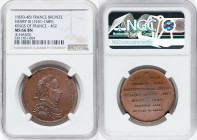 Louis Philippe I bronze "Kings of France - Henry III (1551-1589)" Medal ND (1830-1848) MS66 Brown NGC, Paris mint. Edge: Hand. By Caque. Laureate bust...