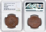 Louis Philippe I bronze "Kings of France - Raoul (923-936)" Medal ND (1830-1848) MS66 Brown NGC, Paris mint, Edge: Hand. By Caque. Crowned bust left /...