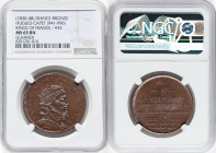 Louis Philippe I bronze "Kings of France - Hughes Capet (941-996)" Medal ND (1830-1848) MS65 Brown NGC, Paris mint. Edge: Hand. By Caque. Crowned bust...