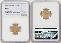 Napoleon III gold 5 Francs 1859-A XF45 NGC, Paris mint, KM787.1, Fr-578a. HID09801242017 © 2022 Heritage Auctions | All Rights Reserved
