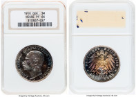 Hesse-Darmstadt. Ernst Ludwig Proof 3 Mark 1910-A PR66 NGC, Berlin mint, KM375. Colorfully toned. HID09801242017 © 2022 Heritage Auctions | All Rights...