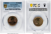Weimar Republic Proof 50 Pfennig 1924-E PR67 PCGS, Muldenhutten mint, KM41, J-310. HID09801242017 © 2022 Heritage Auctions | All Rights Reserved