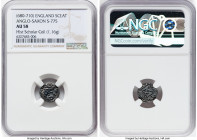 Early Anglo-Saxon. Primary Phase Sceat ND (680-710) AU58 NGC, Series A 2a. S-775. 1.16gm. Sold with dealer tag. From the Historical Scholar Collection...
