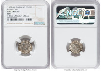 Kings of All England. Cnut (1016-1035) Penny ND (1029-1035/6) UNC Details (Bent) NGC, Lincoln mint, Oslac as moneyer, Short Cross type, S-1159, N-790....