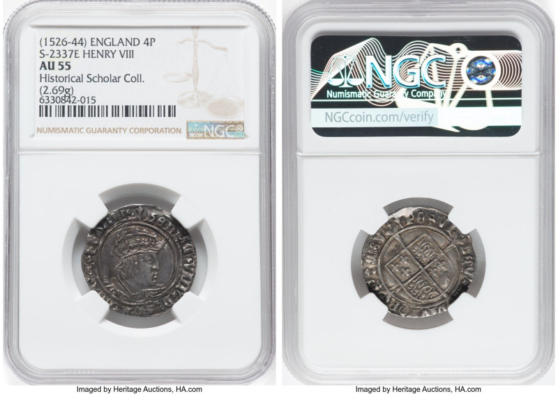 Henry VIII (1509-1547) Groat ND (1526-1544) AU55 NGC, London mint, Arrow mm, S-2...