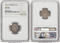 George III 6 Pence 1819 AU58 NGC, KM665, S-3791. Small '8' in date. HID09801242017 © 2022 Heritage Auctions | All Rights Reserved