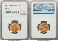Edward VII gold Sovereign 1902 AU58 NGC, KM805, S-3969. First year of type. HID09801242017 © 2022 Heritage Auctions | All Rights Reserved
