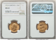 George V gold Sovereign 1913 MS63 NGC, KM820, S-3996. HID09801242017 © 2022 Heritage Auctions | All Rights Reserved