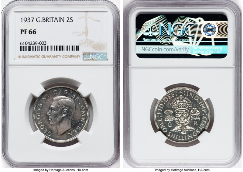 George VI Proof Florin 1937 PR66 NGC, KM855, S-4081. HID09801242017 © 2022 Herit...