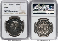 George VI 15-Piece Certified Proof Set 1937 NGC, KM-PS21. 15 coins including farthing through crown with grades that range from PR65 to PR68 (see phot...