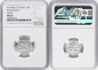 Mughal Empire. Shah Jahan 1/2 Rupee AH 1068 Year 31 (1657/1658) MS65 NGC, Surat mint, KM218.1. HID09801242017 © 2022 Heritage Auctions | All Rights Re...