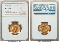 British India. George V gold Sovereign 1918-I MS64+ NGC, Bombay mint, KM-A525, S-3998. HID09801242017 © 2022 Heritage Auctions | All Rights Reserved
