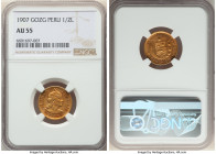 Republic gold 1/2 Libra 1907-GOZG AU55 NGC, Lima mint, KM209, Fr-74. HID09801242017 © 2022 Heritage Auctions | All Rights Reserved