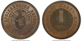 Transvaal. Republic bronze Specimen Pattern Penny 1874 SP62 Brown PCGS, Brussels mint, KM-Pn1, Hern-T22. Mintage: 100 estimated. HID09801242017 © 2022...
