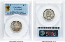 Confederation Specimen Franc 1911-B SP67 PCGS, Bern mint, KM24, HMZ-21204u. HID09801242017 © 2022 Heritage Auctions | All Rights Reserved