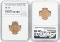 French Protectorate. Ali Bey gold 20 Francs AH 1316 (1899)-A AU58 NGC, Paris mint, KM227, Fr-12. HID09801242017 © 2022 Heritage Auctions | All Rights ...