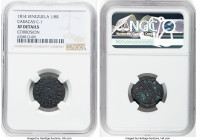 Caracas. Republic 1/8 Real 1814 XF Details (Corrosion) NGC, KM-C1. HID09801242017 © 2022 Heritage Auctions | All Rights Reserved