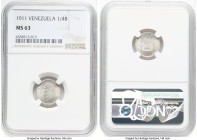 Republic 1/4 Bolivar (25 Centimos) 1911 MS63 NGC, Paris mint, KM-Y20. HID09801242017 © 2022 Heritage Auctions | All Rights Reserved