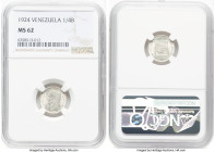 Republic 1/4 Bolivar 1924-(p) MS62 NGC, Philadelphia mint, KM-Y20. HID09801242017 © 2022 Heritage Auctions | All Rights Reserved